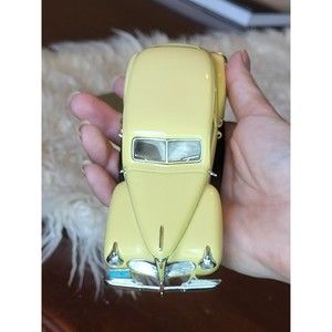 Plymouth 1940's Yellow car 1/34 scale metal car doors open No Mirrors good used